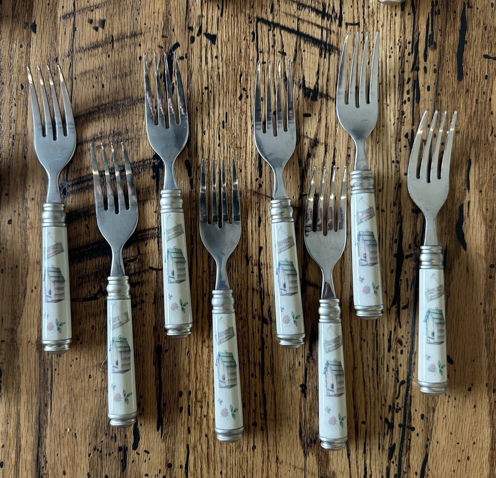 RARE Pfaltzgraff Naturewood 46 pc Dinner Flatware Set Read Description EUC
