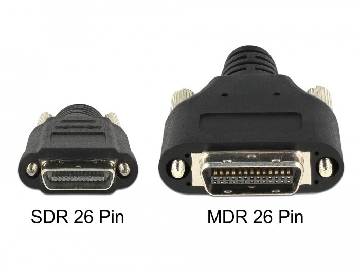 Mini SDR-to-MDR, Camera Link Machine-Vision BLACK Cable: @3m (9.8ft)