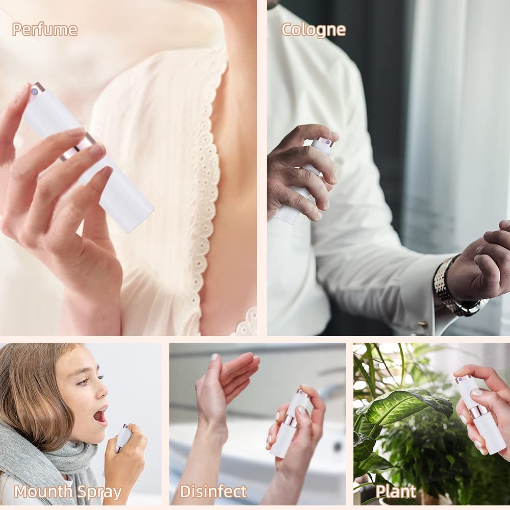 LISAPACK 8ml Travel Portable Empty Perfume Atomizer Spray Bottles 3Pack White