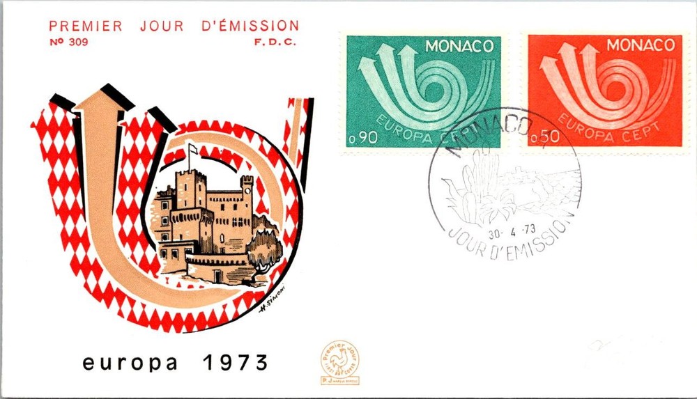 Monaco FDC 1973 Europa CEPT - A02506