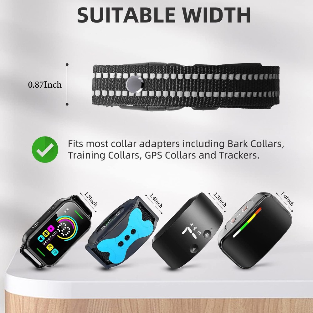 Collar Strap, Reflective Nylon Collar Strap Dog GPS Training Bark Receiver Co...