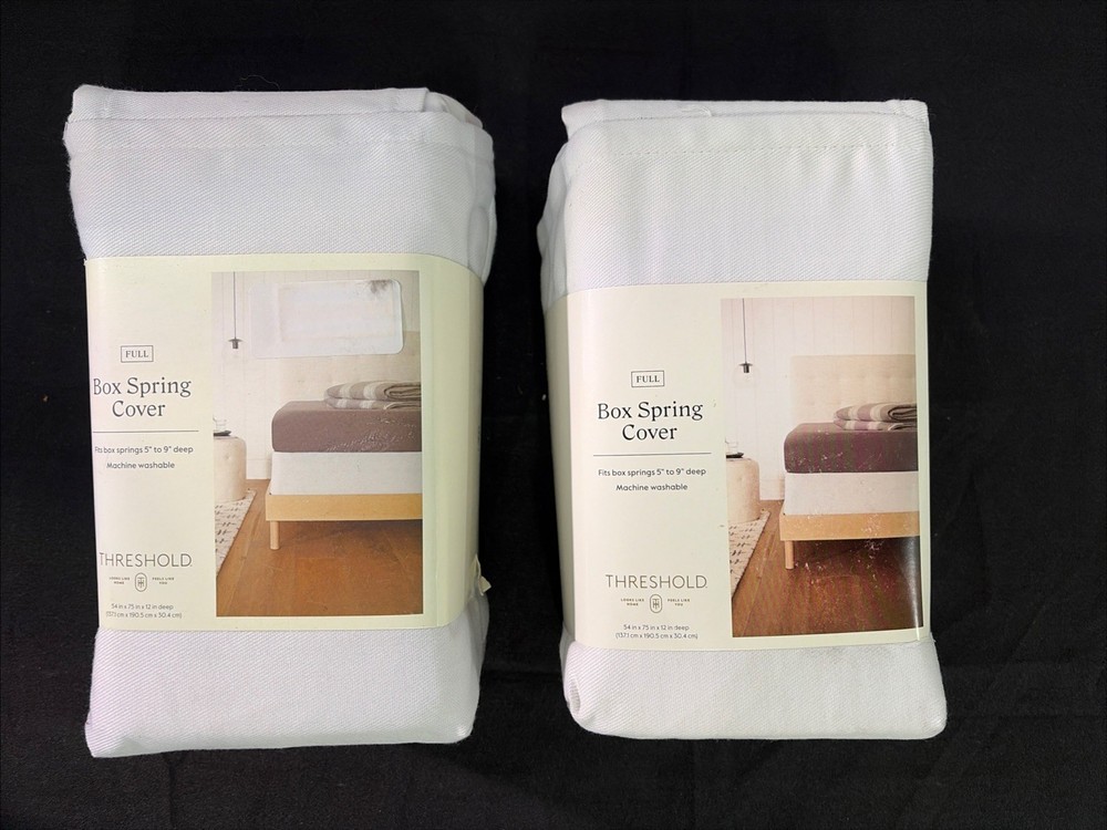Box Spring Cover White Size FULL  - Threshold (Qty 2)