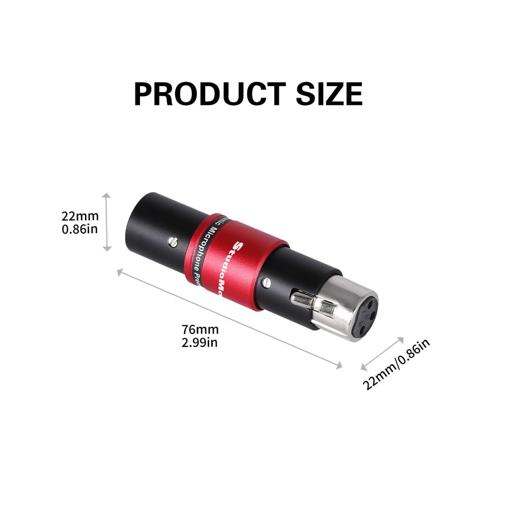 Dynamic XLR Microphone Preamp with 29dB Gain, LowNoise Boost, 48V Phantom Power