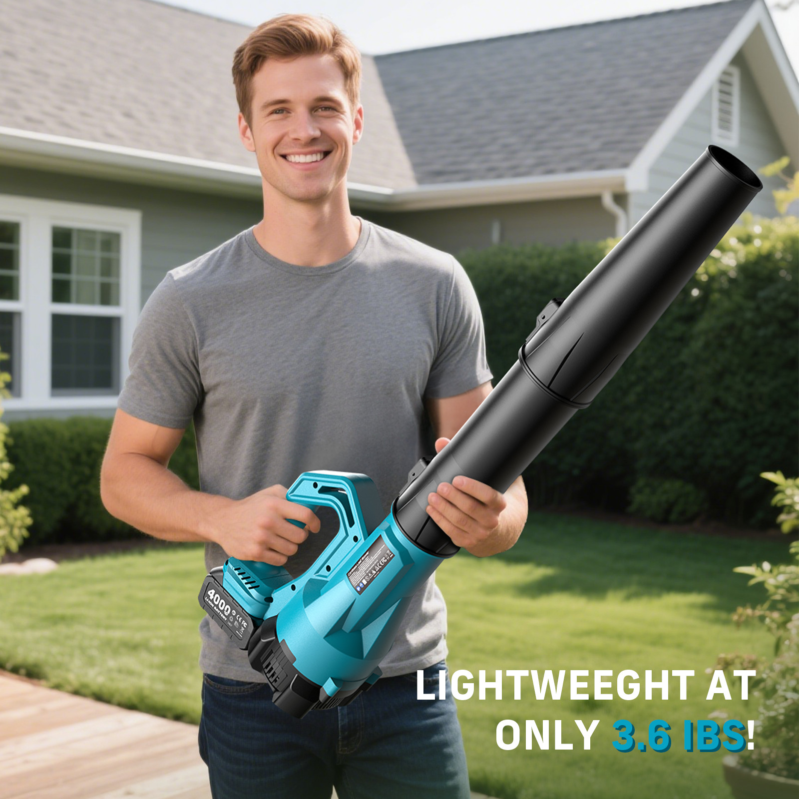 Seesii Leaf Blower Cordless 780 CFM Handheld Electric Leaf Blower 2 Battery 21V
