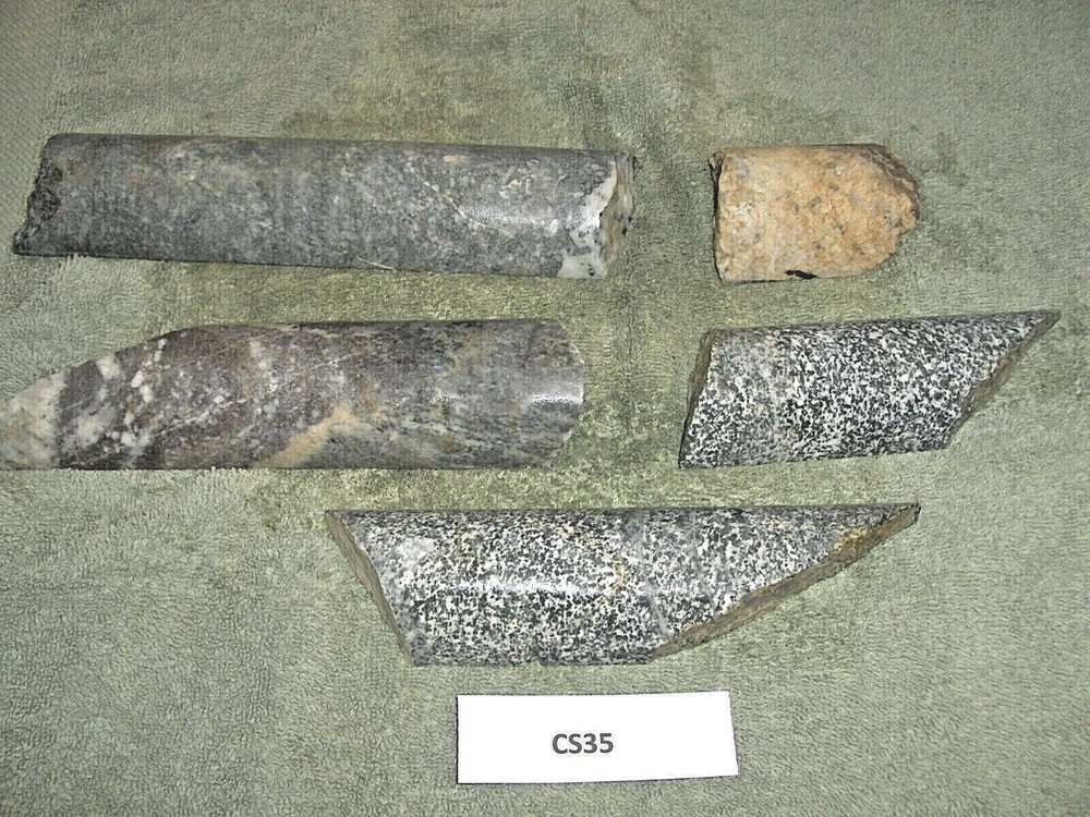Split Core Samples From Alaska Gold Mine 6 Pieces  CS35