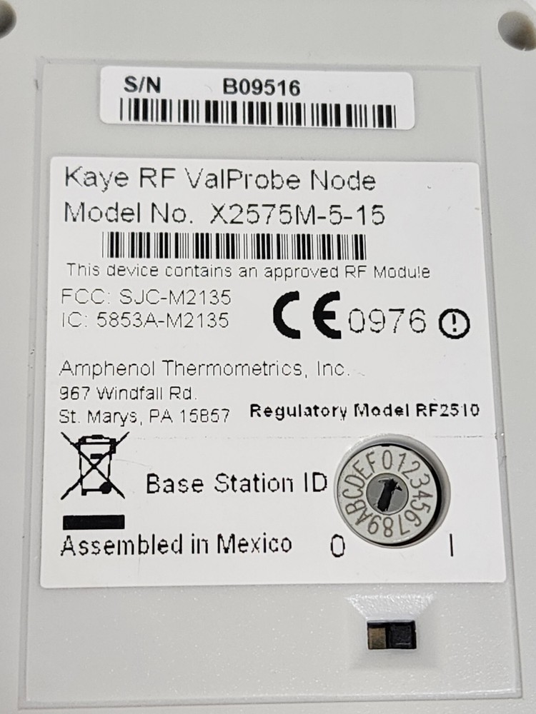 Kaye RF ValProbe X2558M Base Station w/X2572 & X2575M Sensor Node