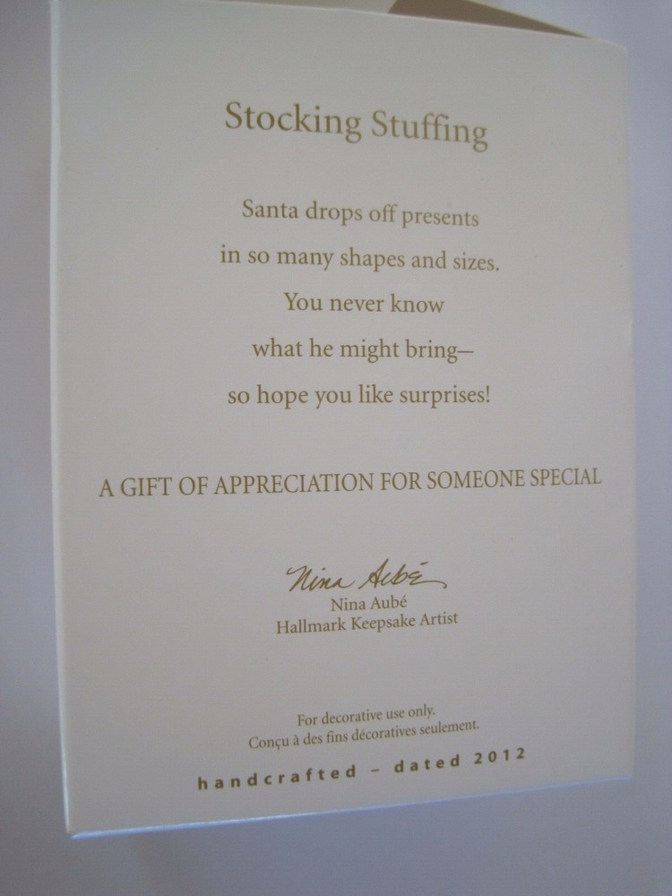 Hallmark Keepsake Christmas Ornament Stocking Stuffing 2012