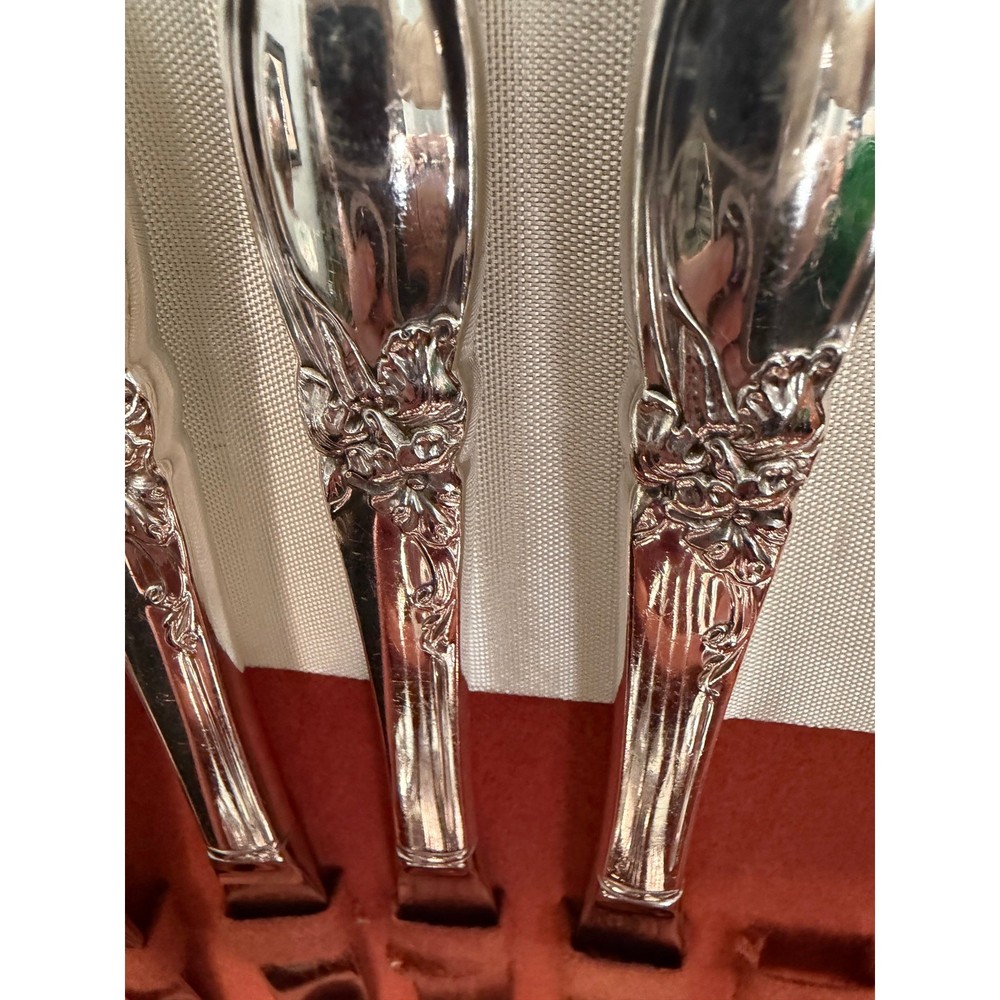 Community Oneida White Orchid Silverplate Flateware Cmplete service for 8 plus