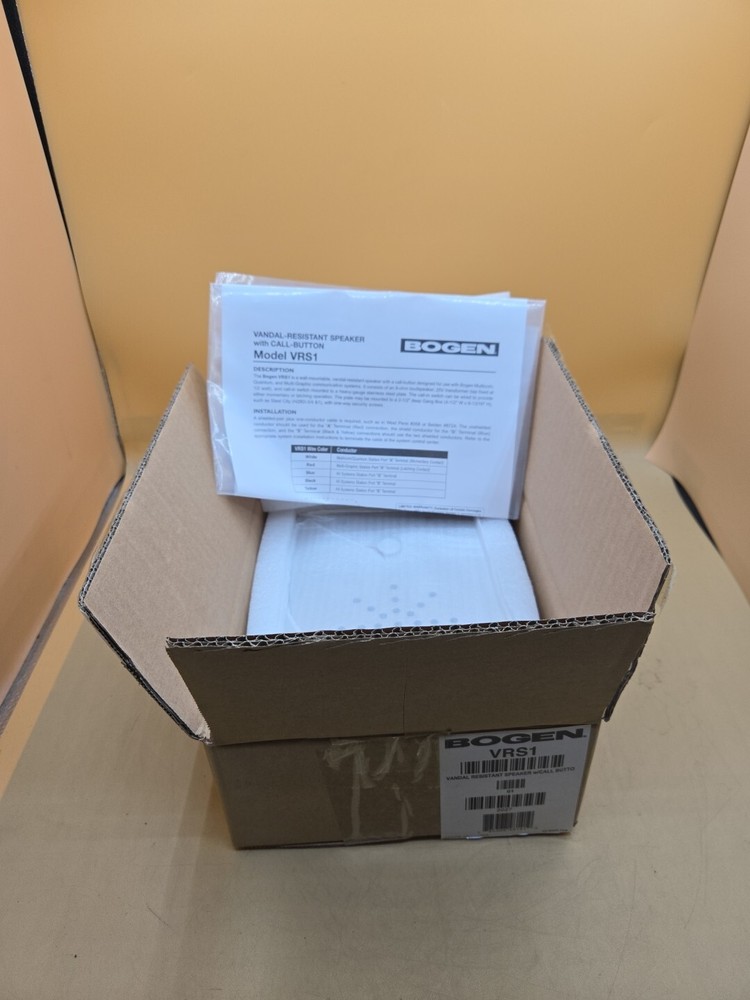 Bogen Vrs1 Vandal Resistant Speaker With Call Button Silver New