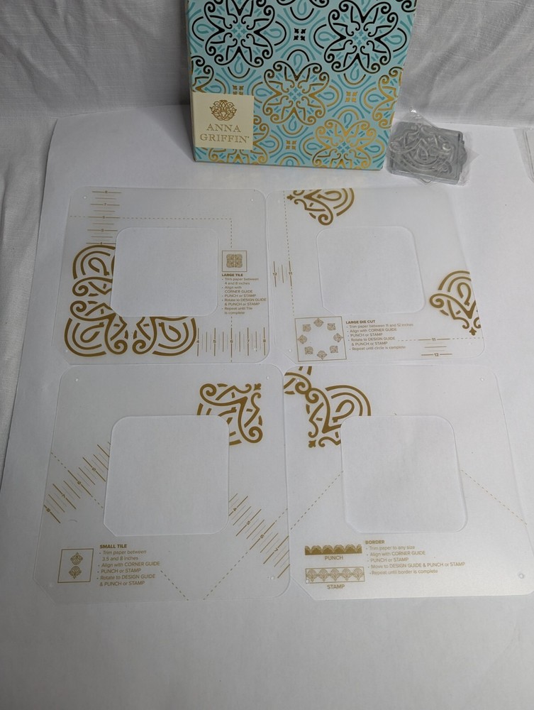 2x Anna Griffin Platform Punch Die & Template Stencil Sets