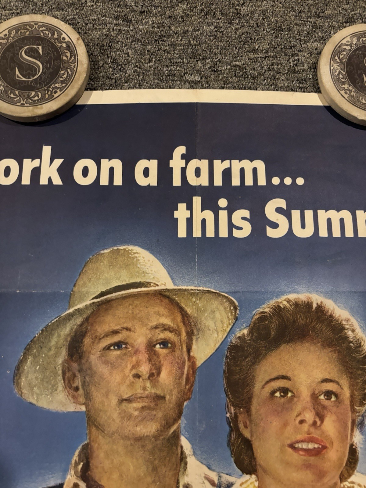 Original WWII Poster Work On A Farm This Summer Join The Crop Corps 16x22.5”