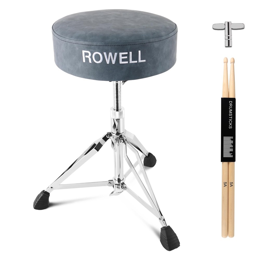 ROWELL Drum Throne Adjustable Drum Stool Lightweight Drum Seat Soft Drum Stoo...
