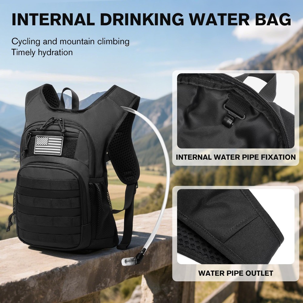 Hydration Backpack with Water Bladder for Hiking Tactical Hydration Pack for ...