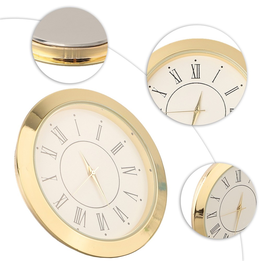 55mm Round Quartz Clock Insert for MINI Clock Movement Elegant Gold/Silver