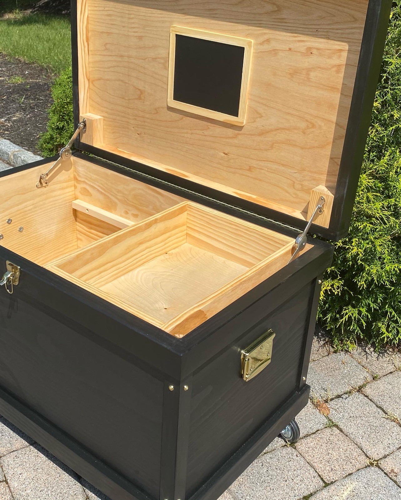 Tack Trunk brush tray/ stained in Ebony