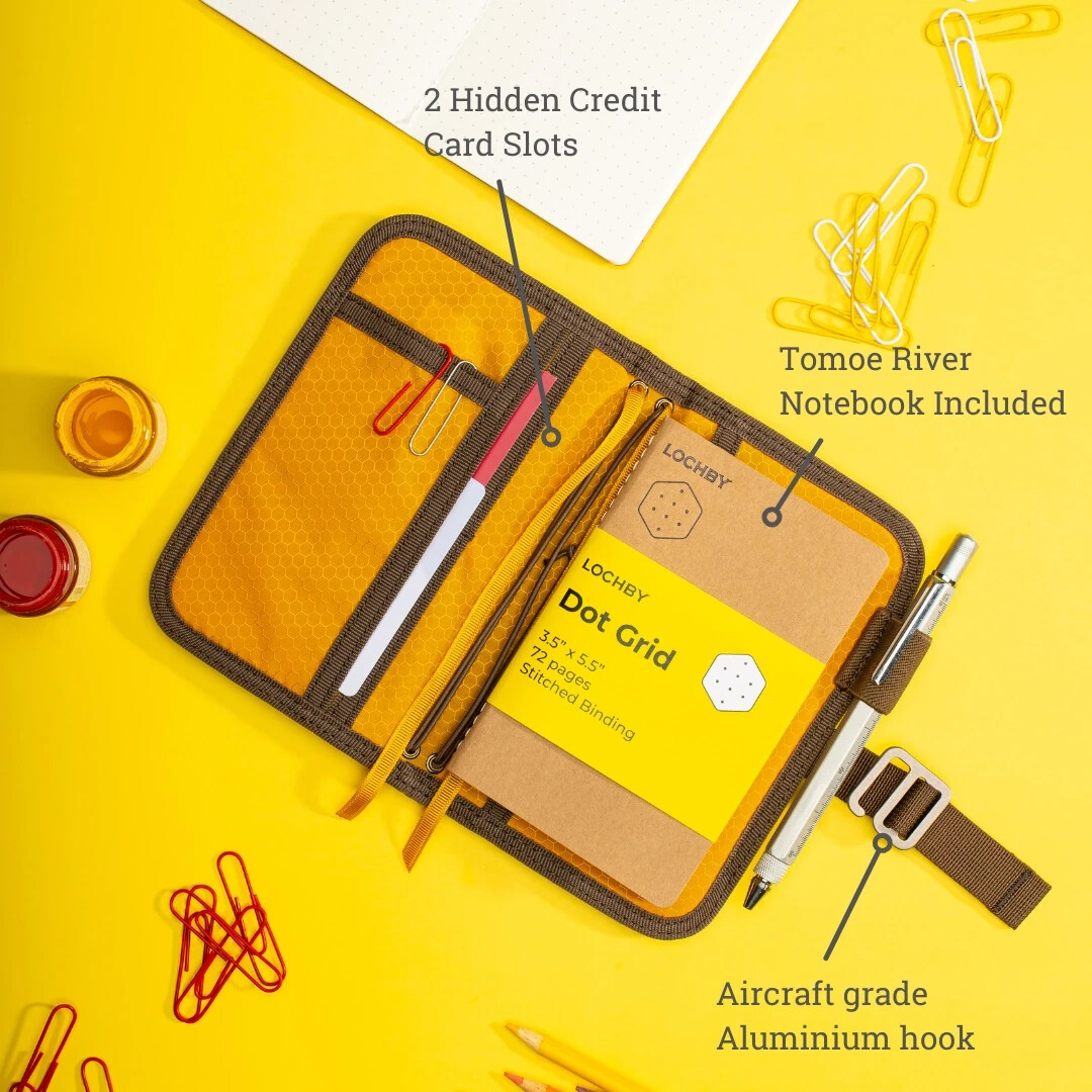 Lochby Mini Field Journal Brown | Water Resistant Wax Canvas Cover