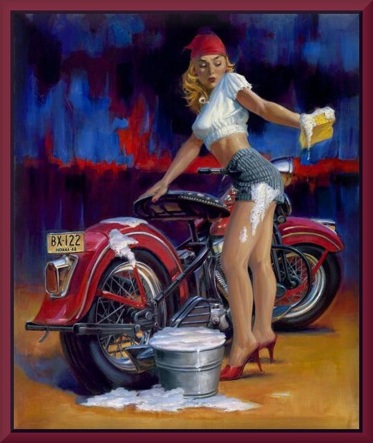 Indian Motorcycle, Sexy Pinup Girl #1, Toolbox - Cabinet Chest Magnet, 42 MIL