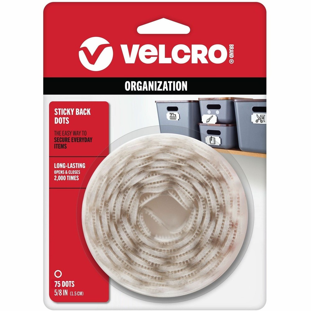 Velcro 90090 Hook & Loop Fastener Coins 75 Pack White