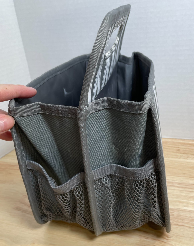 Thirty-One Deluxe Double Duty Caddy Gray White Windswept Diamonds Pattern