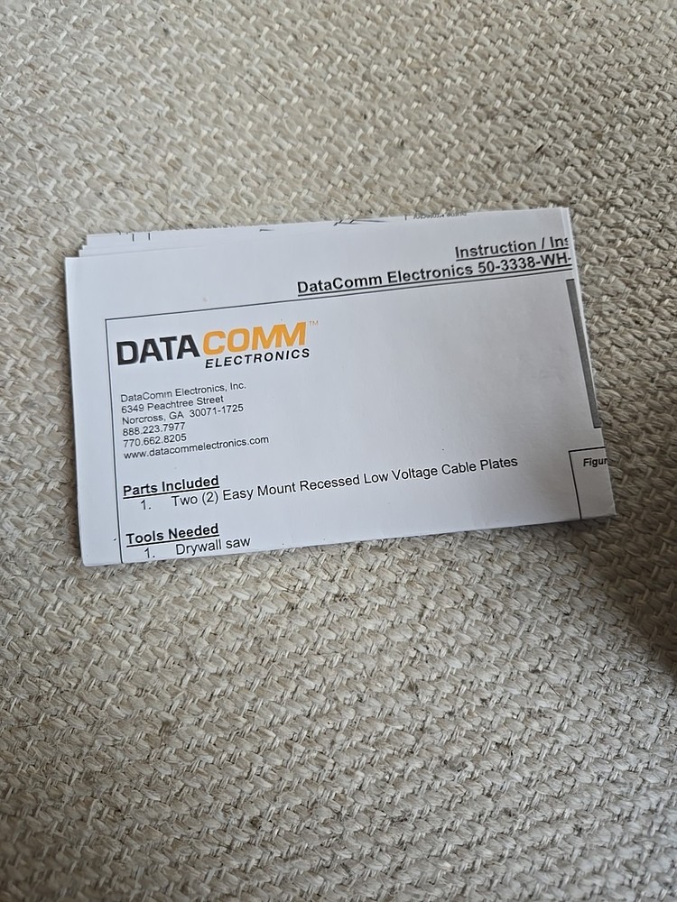 DataComm Easy Mount Cable Organizer Kit (50-3338-WH-KIT) New