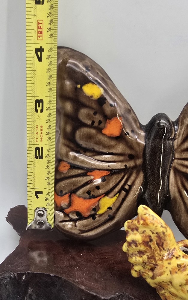 Large Drip Glaze Butterfly Ceramic Macrame Bead & Chicken Beads 70s Spring