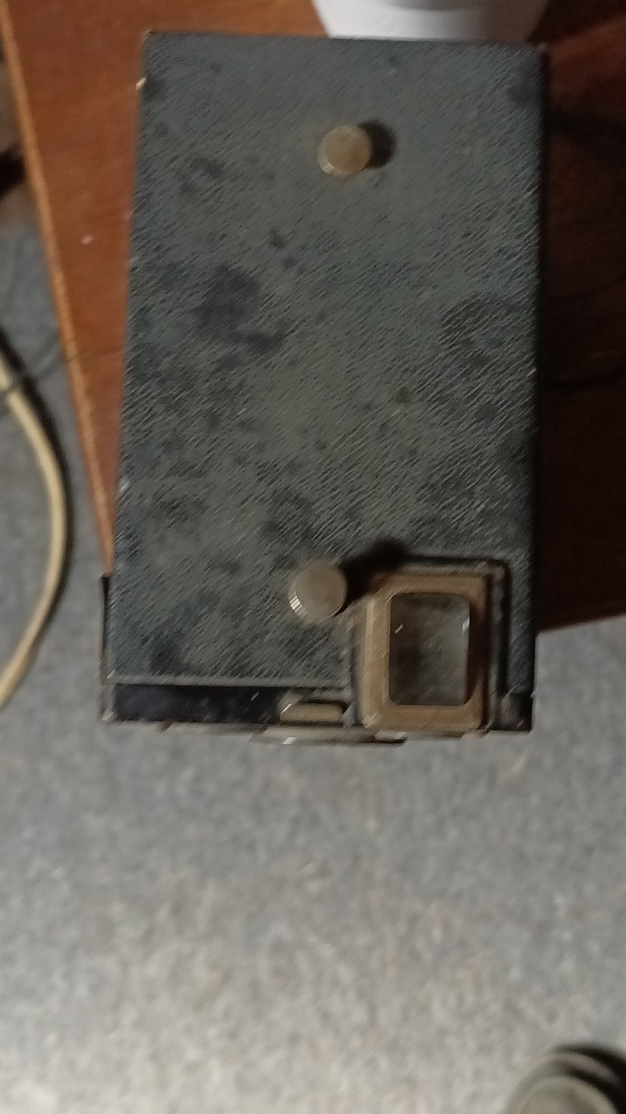 Vintage Black Box Camera with Art Deco Design