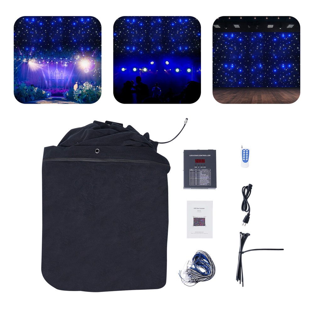 20x10FT DMX512 LED Star Stage Backdrop Curtain Background Starry Sky +Controller