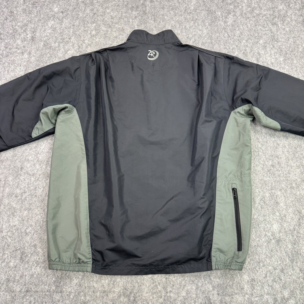 Zero Restriction Mens Jacket Medium Black Golf Tour Series Pullover 1/2 Zip Wind