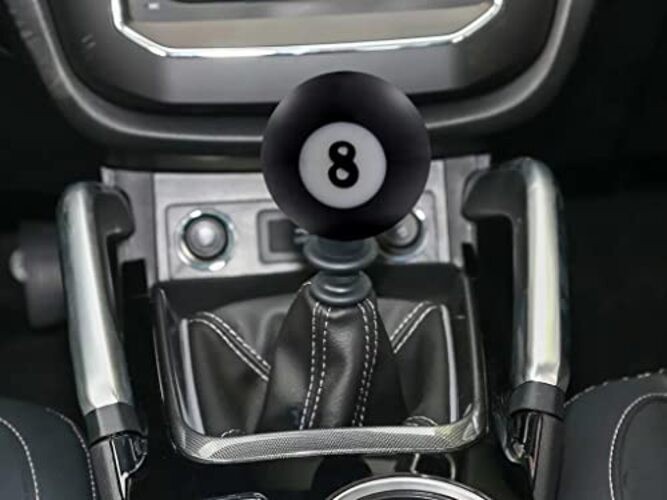 Round Ball Shift Knob, Gear Shifter Knobs with 3 Adapters Head Shift Black