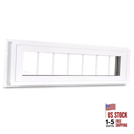 Vinyl Transom Window Double Pane Household Fixed Window with 10" x 48" White