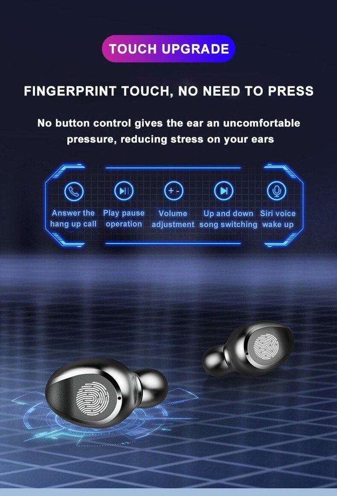 F9 TWS IPX7 Waterproof Earphone Wireless Touch Headset Bluetooth Earbuds