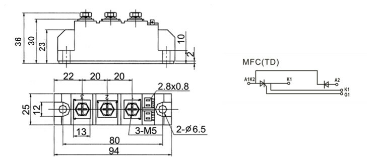 Forklift charger 130A 600V thyristor rectifier module thyristor MFC130A600V