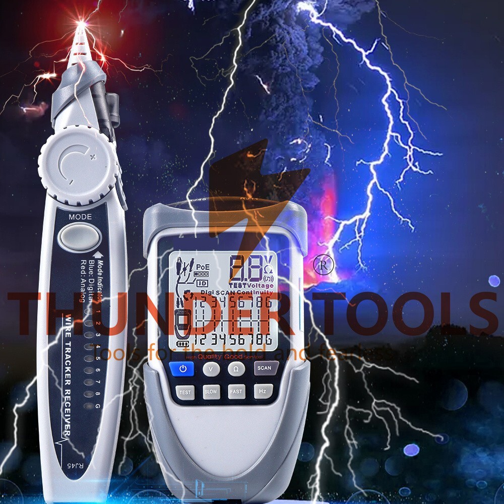 Thunder Tools Handheld Portable Network Cable Tester LCD Large Screen