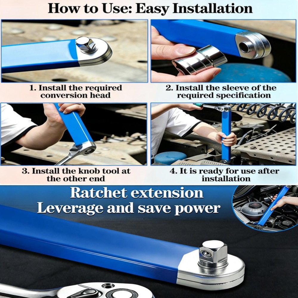 Offset Extension Wrench Ratchet Tight Reach Hand Tools Offset Extension