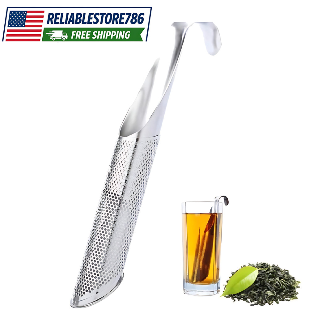 Stainless Steel Tea Infuser Stick Loose Leaf Diffuser Strainer Hook Handle