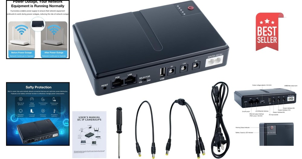 Compact Mini UPS with Multi-Voltage Output - Essential Power Backup Solution