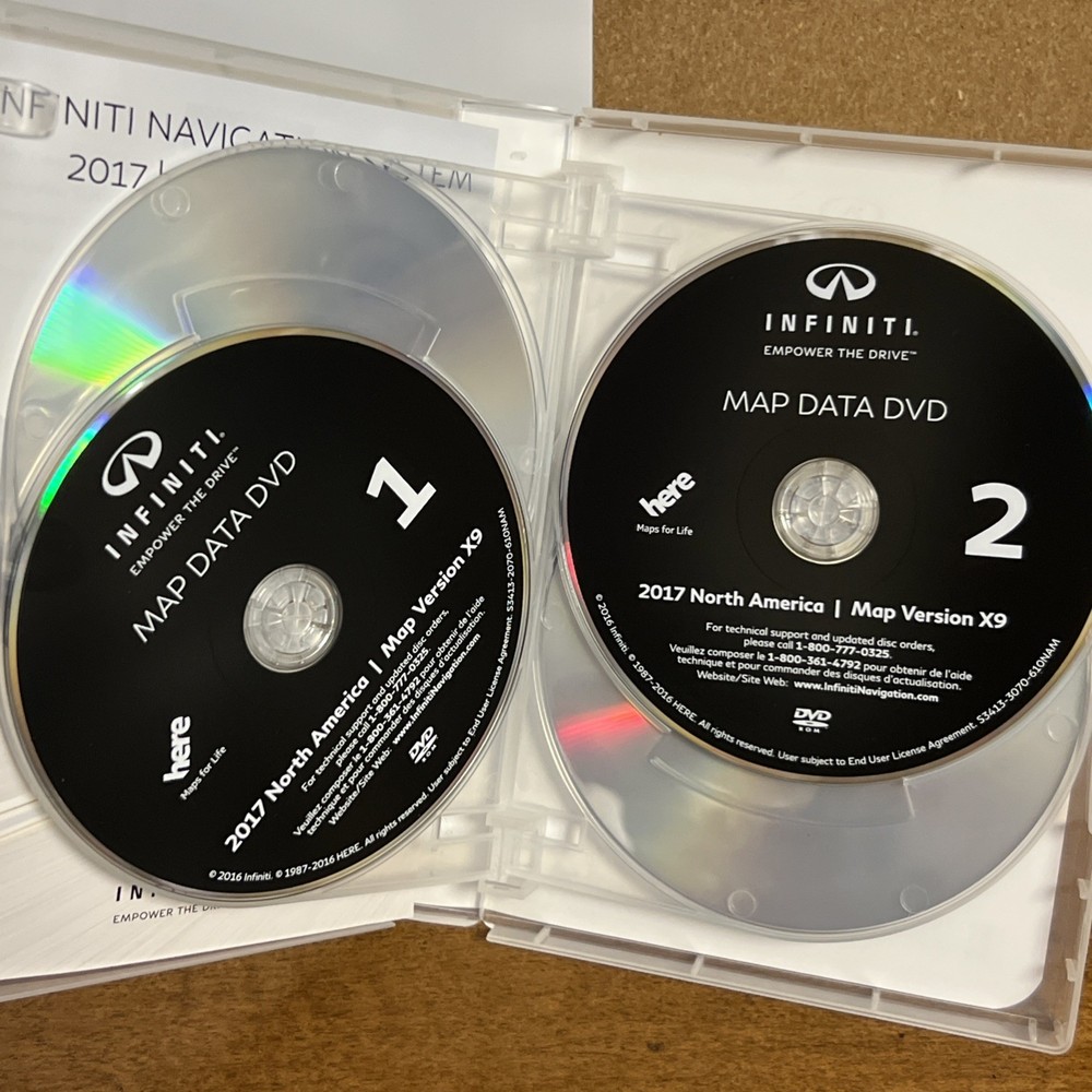 Infiniti Navigation System DVD 2017 North America Map Version X9 Complete OEM