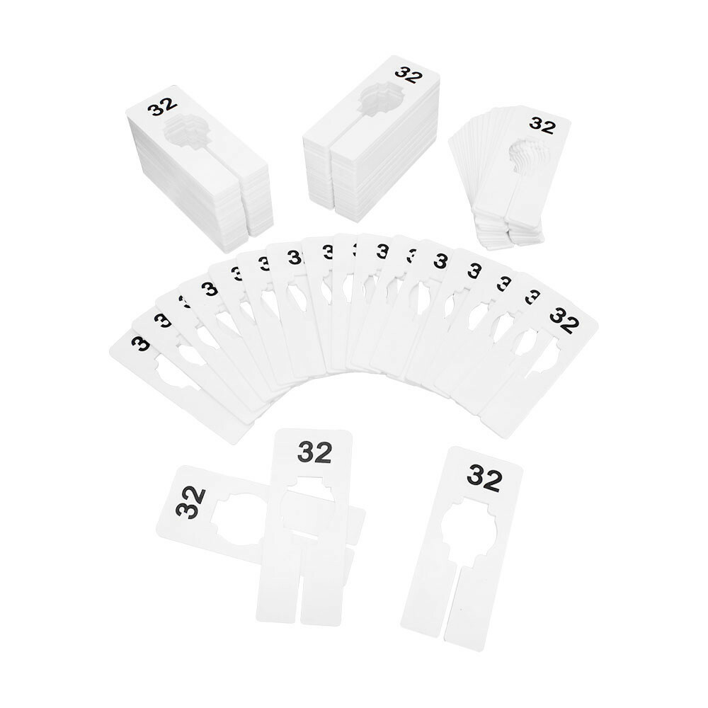 Hangers Retail Clothing 2" x 5" Rectangular Plastic Size 32 Dividers 10Pcs White