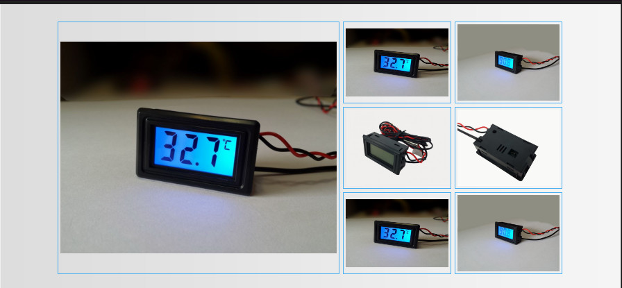 Thermometer Celsius Degree LED Display Digital Temperature Meter Gauge C/F PC