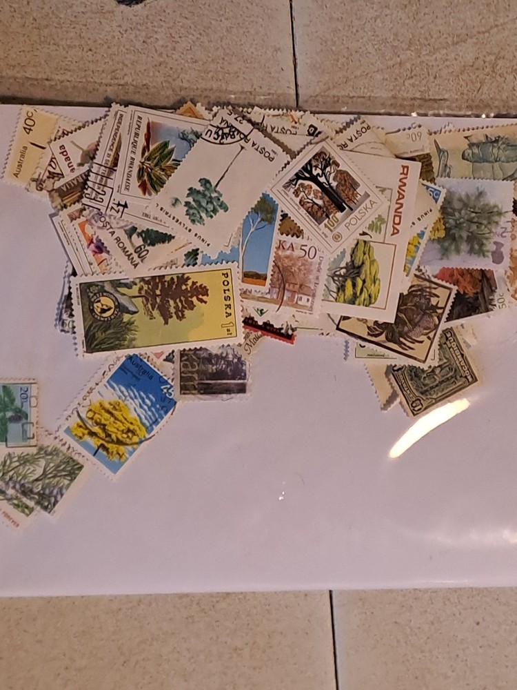 100 DIFFERENT TREES THEMATIC STAMPS BULK