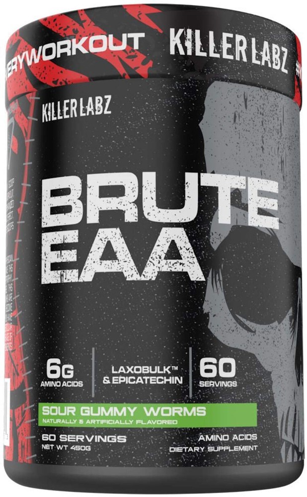 Killer Labz Brute EAA, BCAA Lean Muscle Sour Gummy Worm BLOWOUT