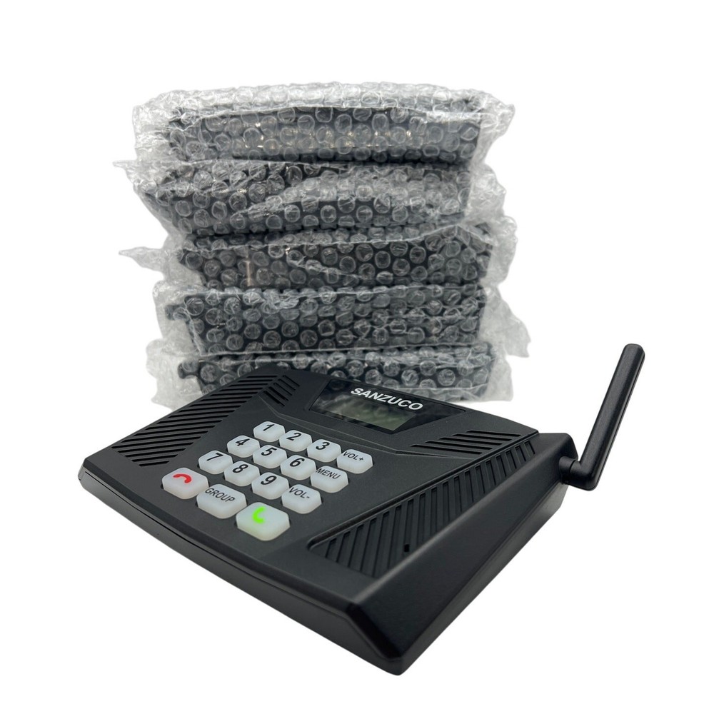 SANZUCO Wireless Intercom System - 5300ft Range, 9 Channels (6-Pack, Black)