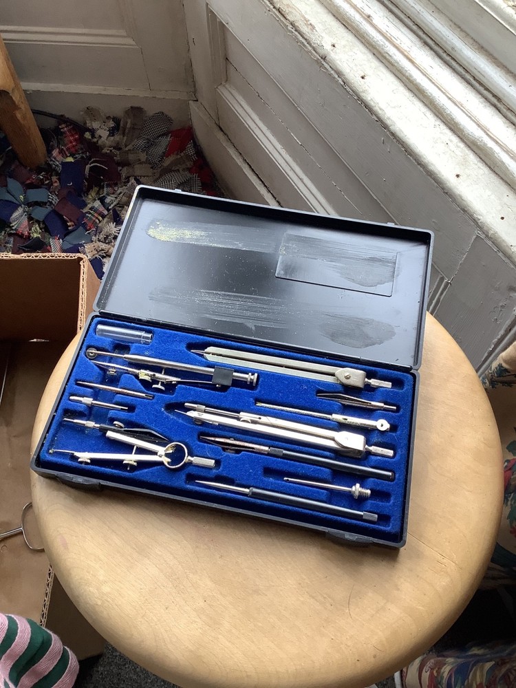vintage old Zeichen technical drawing instrument set (B11)