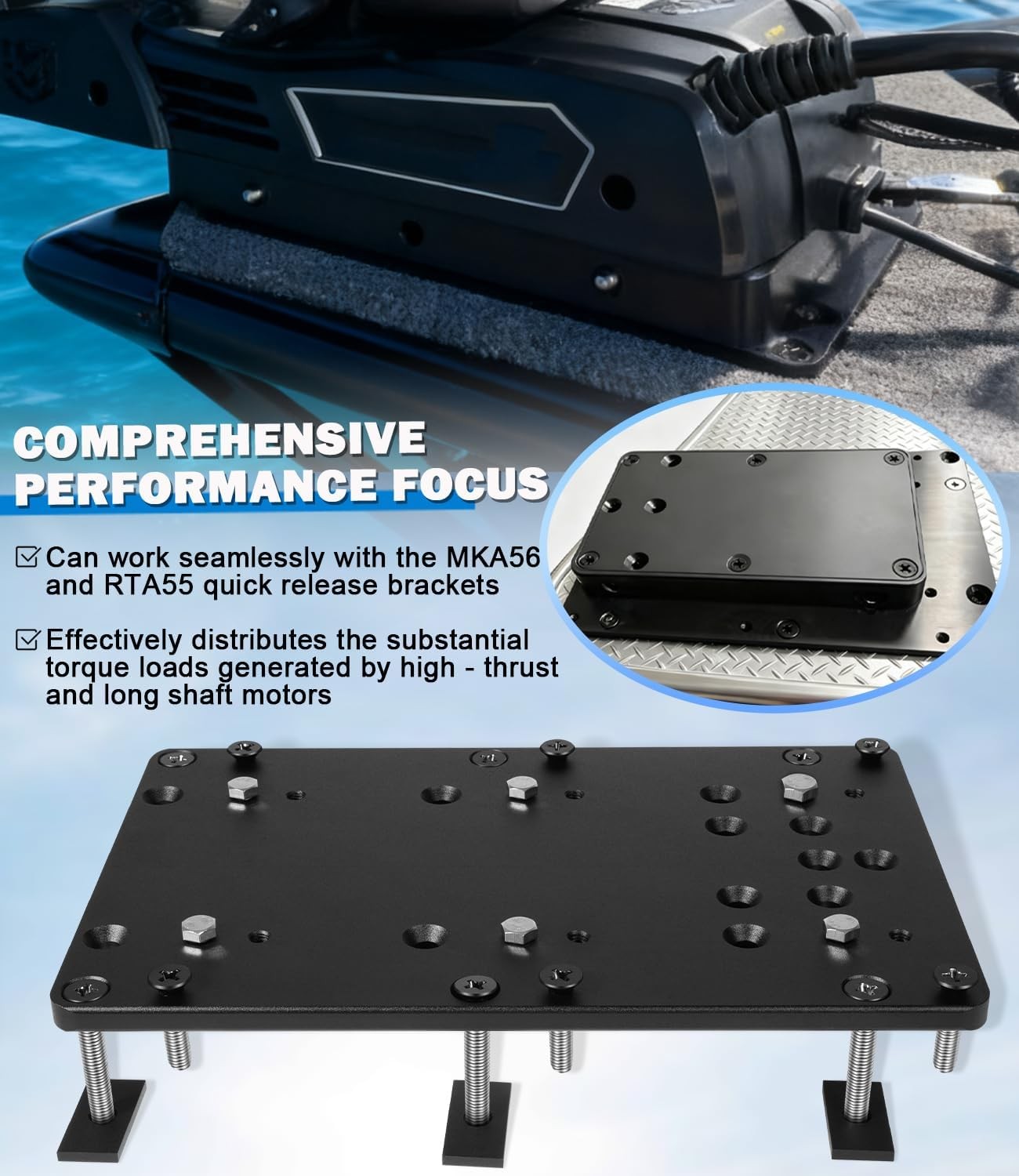 1854058 MKA-58 Boat Deck Reinforcement Kit for Minn Kota QUEST Series Motor