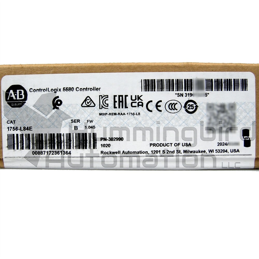2024 Allen Bradley 1756-L84E /B ControlLogix Surplus SEALED 20MB Processor PLC