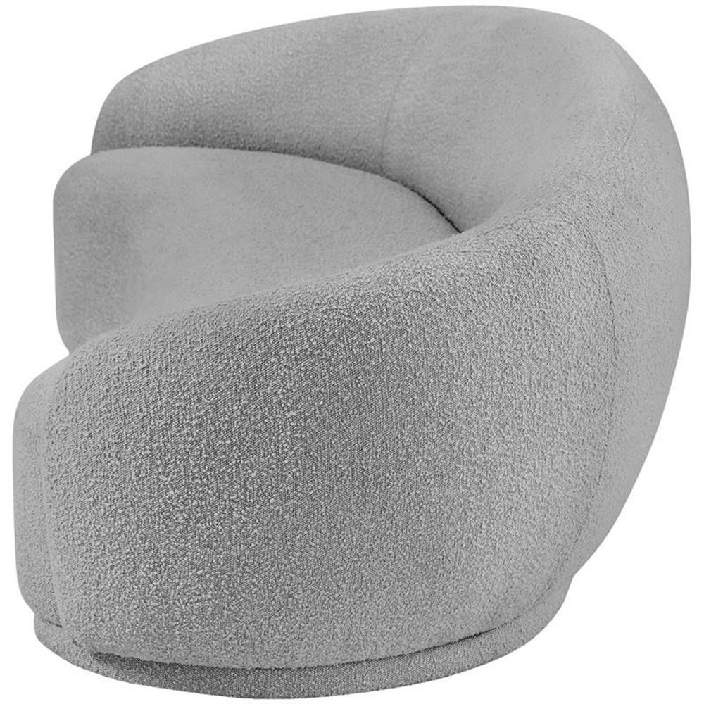 Pemberly Row Contemporary Boucle Fabric Sofa With Rounded Back in Gray