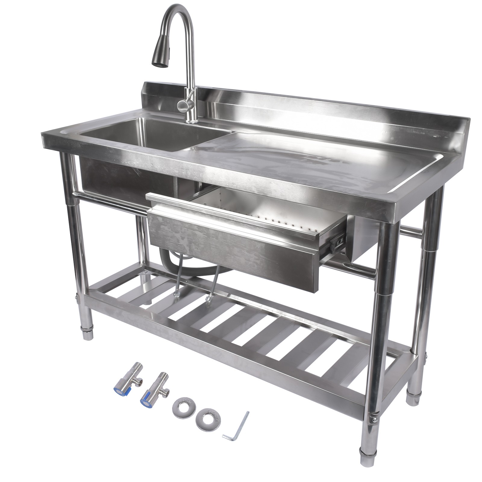 Garage Outdoor Sink Kitchen Commercial Sink Free Standing Sink Laundry Silver