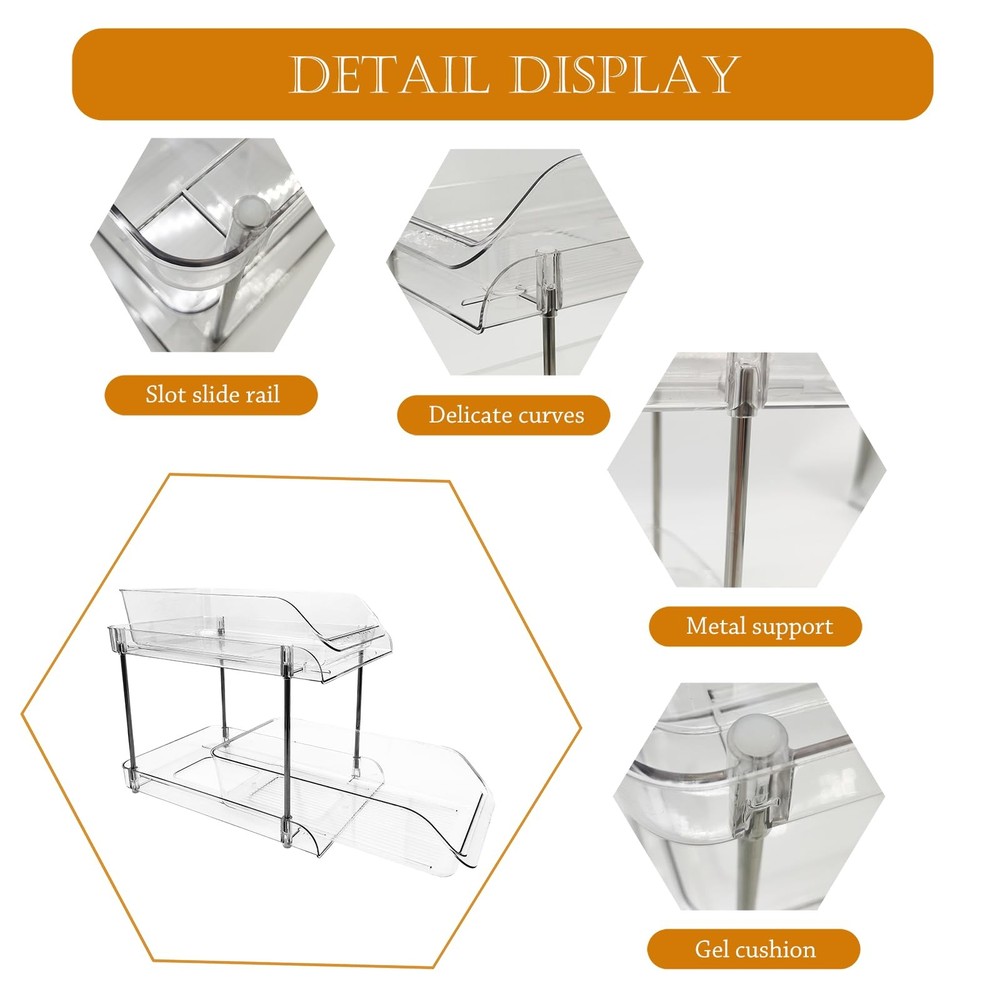 2 Tiered CD Holder Stand Plastic Storage Box DVD Display Rack Transparent