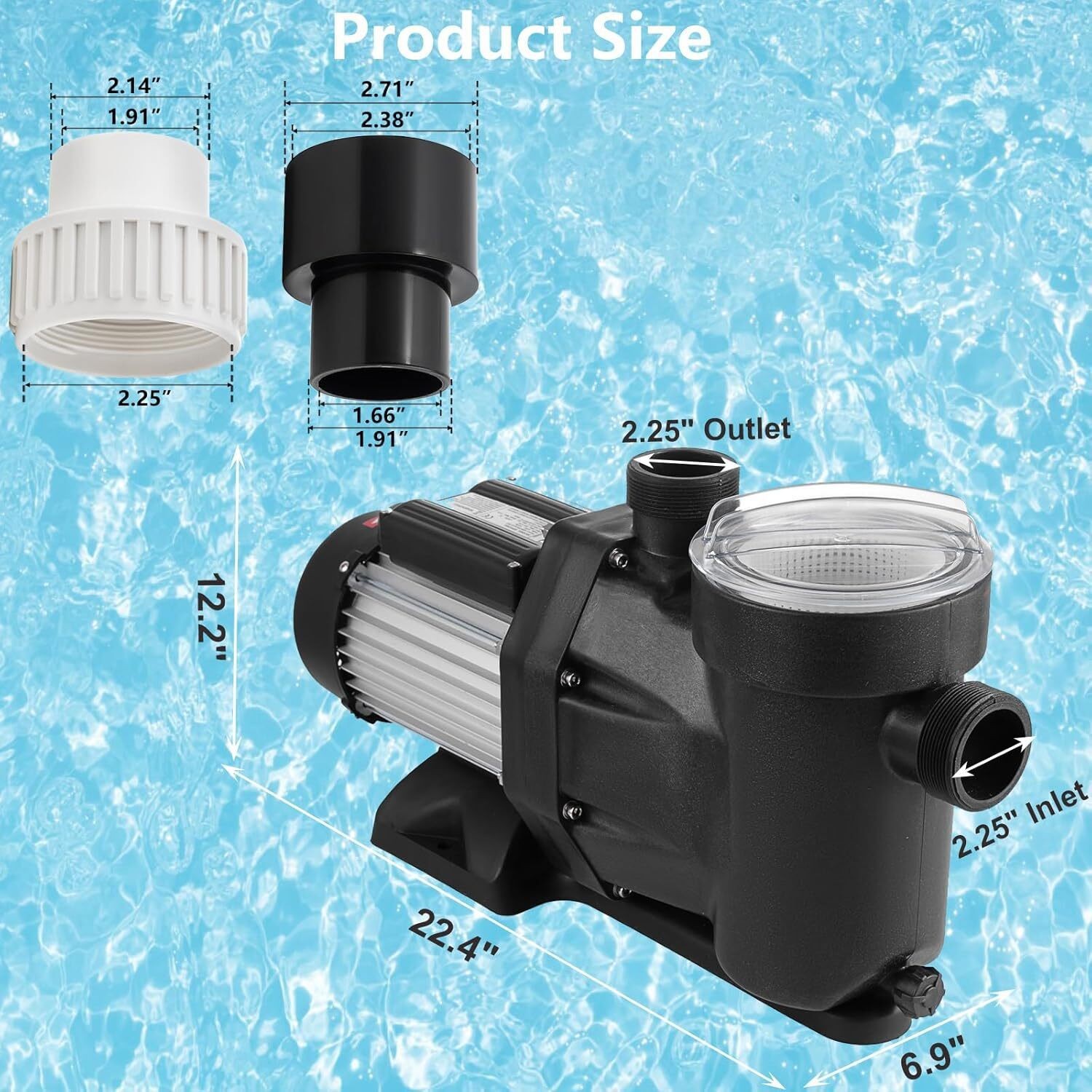 Hayward 2.5HP Swimming Pool Pump In/Above Ground w/ Motor Strainer Filter Basket