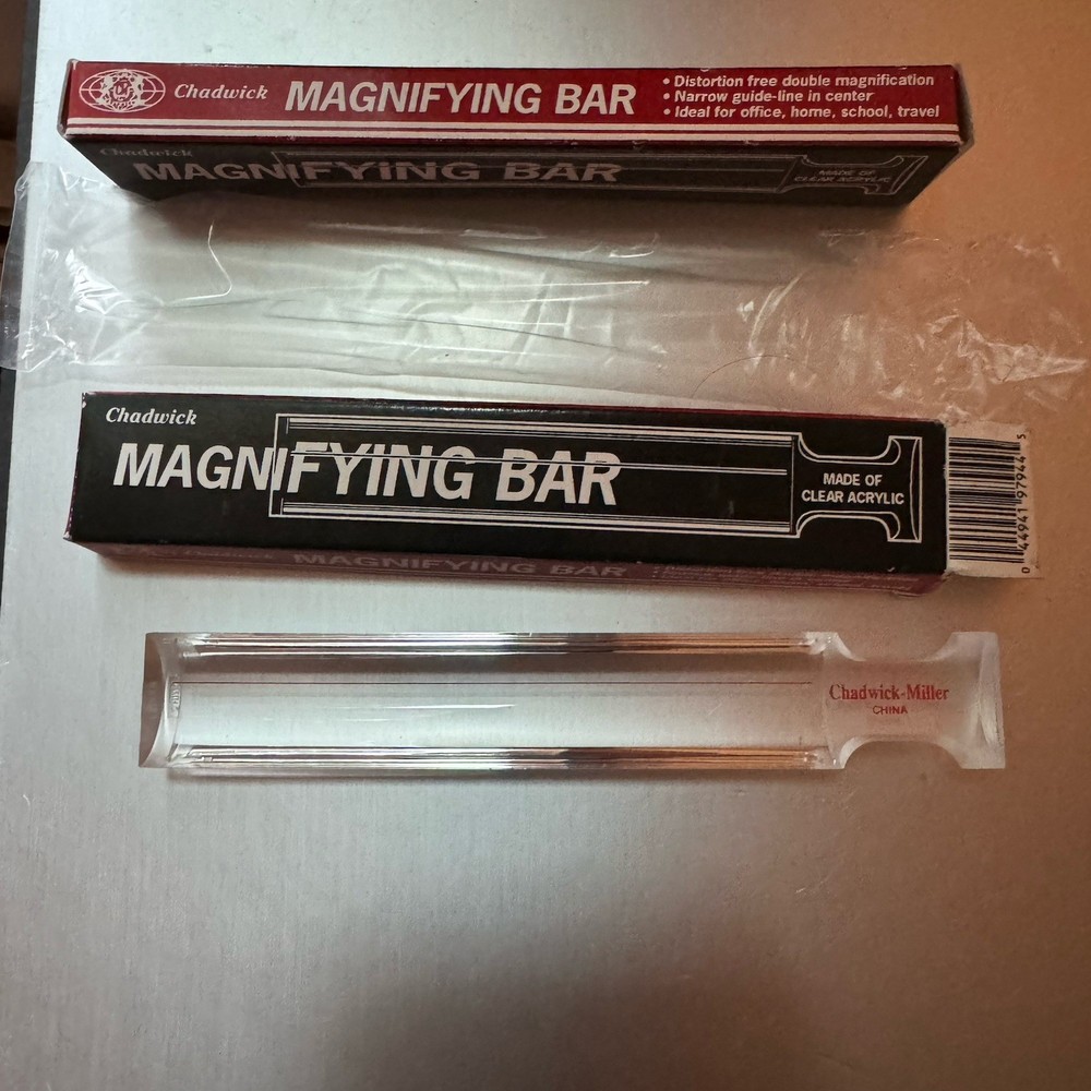 Vintage Chadwick Magnifying Reading Bar In Box